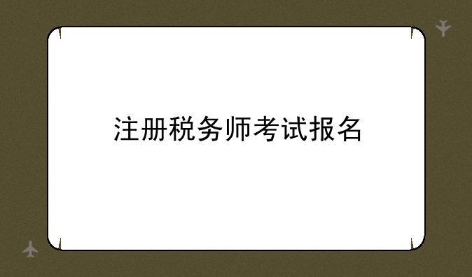 注册税务师考试报名