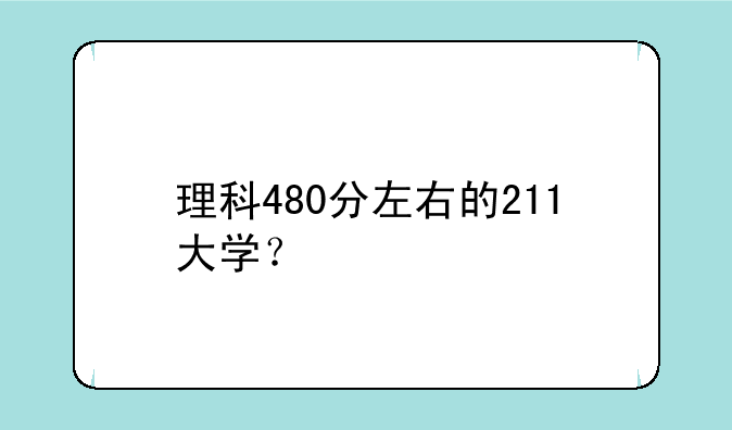 理科480分左右的211大学？